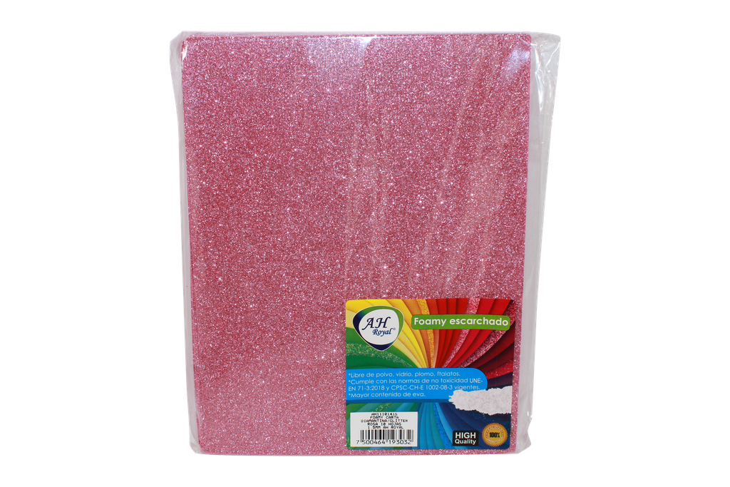 FOAMY CARTA AH ROYAL ESCARCHADO ROSADO (PAQUETE X10UNDS) [AH11101415/PAC40290-4112]