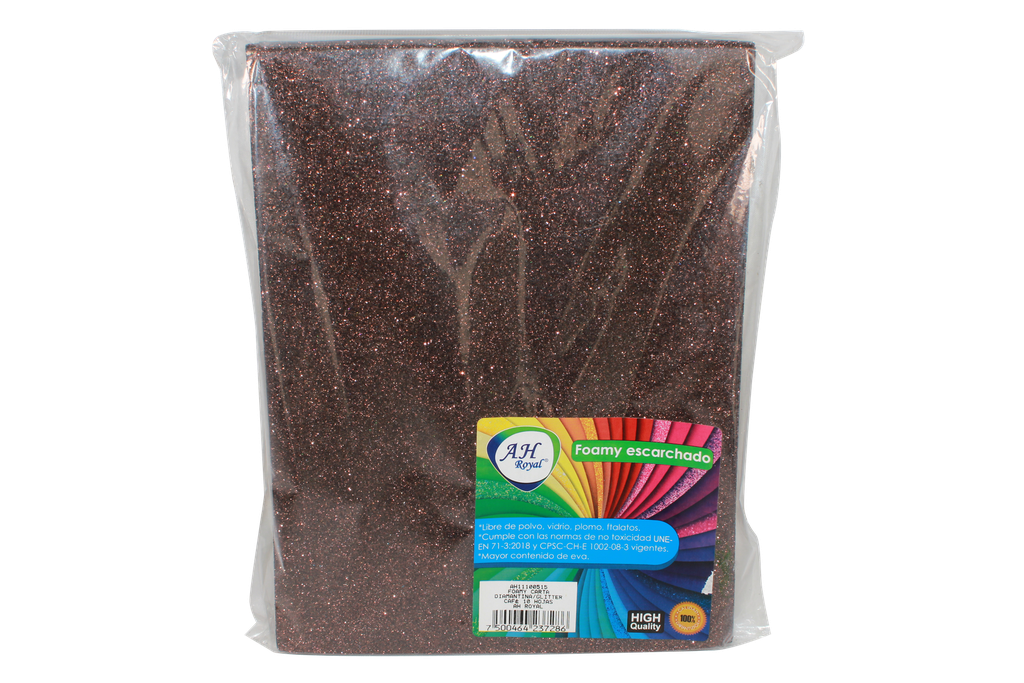 FOAMY CARTA AH ROYAL ESCARCHADO CAFE (PAQUETE X10UNDS) [PAC40291-4117][AH11100515]