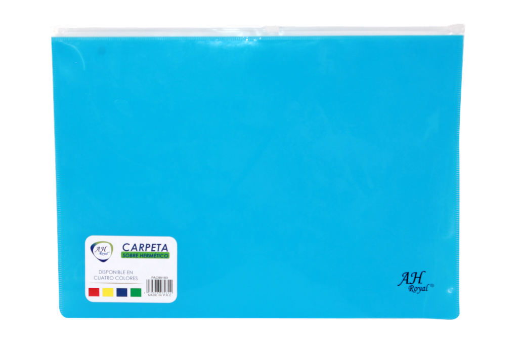 CARPETA AH ROYAL SOBRE HERMETICO CON CIERRE TAMAÑO A4 CAJA X 480 UNDS [PAC90183-4431]
