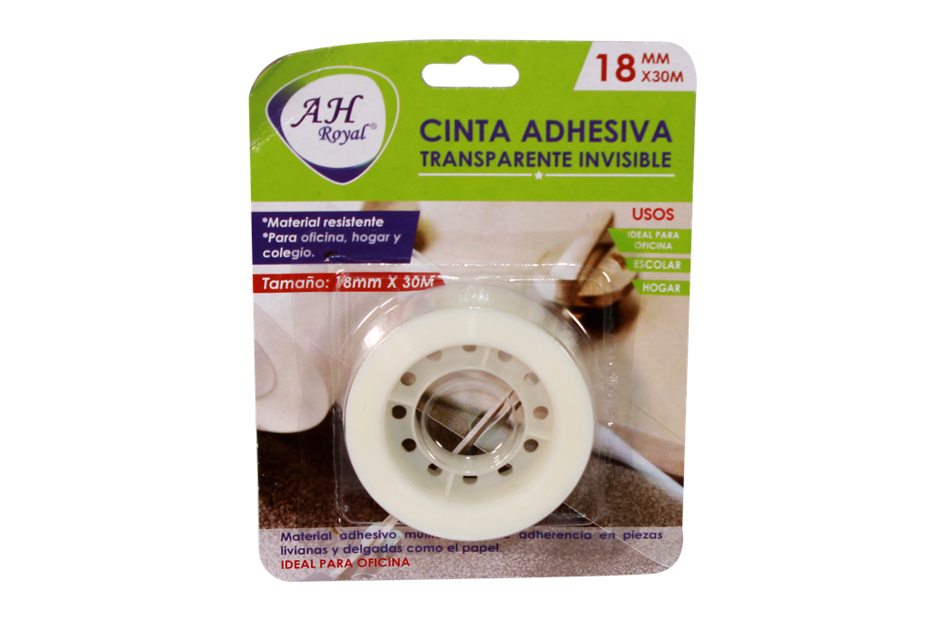 CINTA  AH ROYAL ADHESIVA TRANSPARENTE INVISIBLE 18MM X 30M [PAC2515]