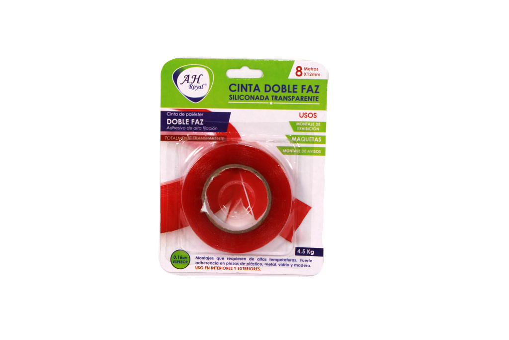 CINTA AH ROYAL DOBLE  FAZ  SILICONADA 8MT X12MM-0,16MM ESPES [PAC2516]
