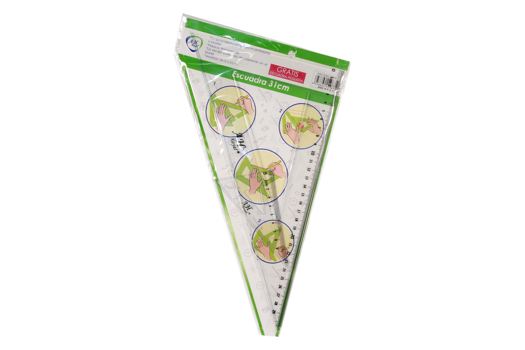 ESCUADRA AH ROYAL DE 31CM OBSEQUIO ESCUADRA DE 10CM  CAJA X 200 UNDS [PAC2083]