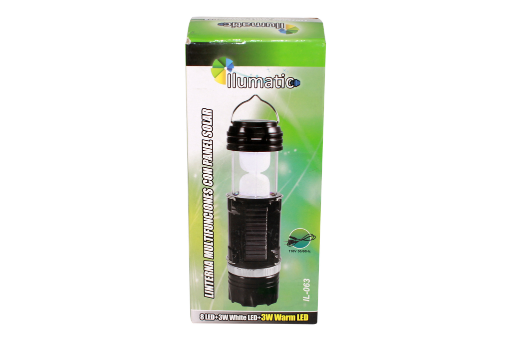 LINTERNA MULTIFUNCIONES CON PANEL SOLAR CAJA X 80 UND [IL-063]