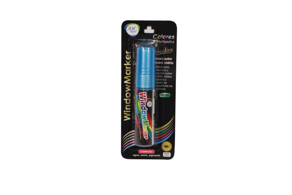 MARCADOR AH ROYAL PARA VENTANA METALIZADO AZUL MEDIO 15 MM [PAC2583]