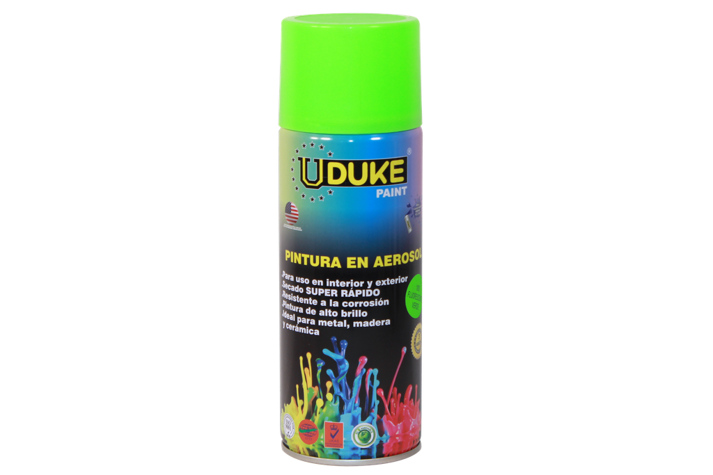 PINTURA EN AEROSOL VERDE FLUORESCENTE EXTRA GRANDE 400ML CAJA X12 UNDS [1003/HT40223]
