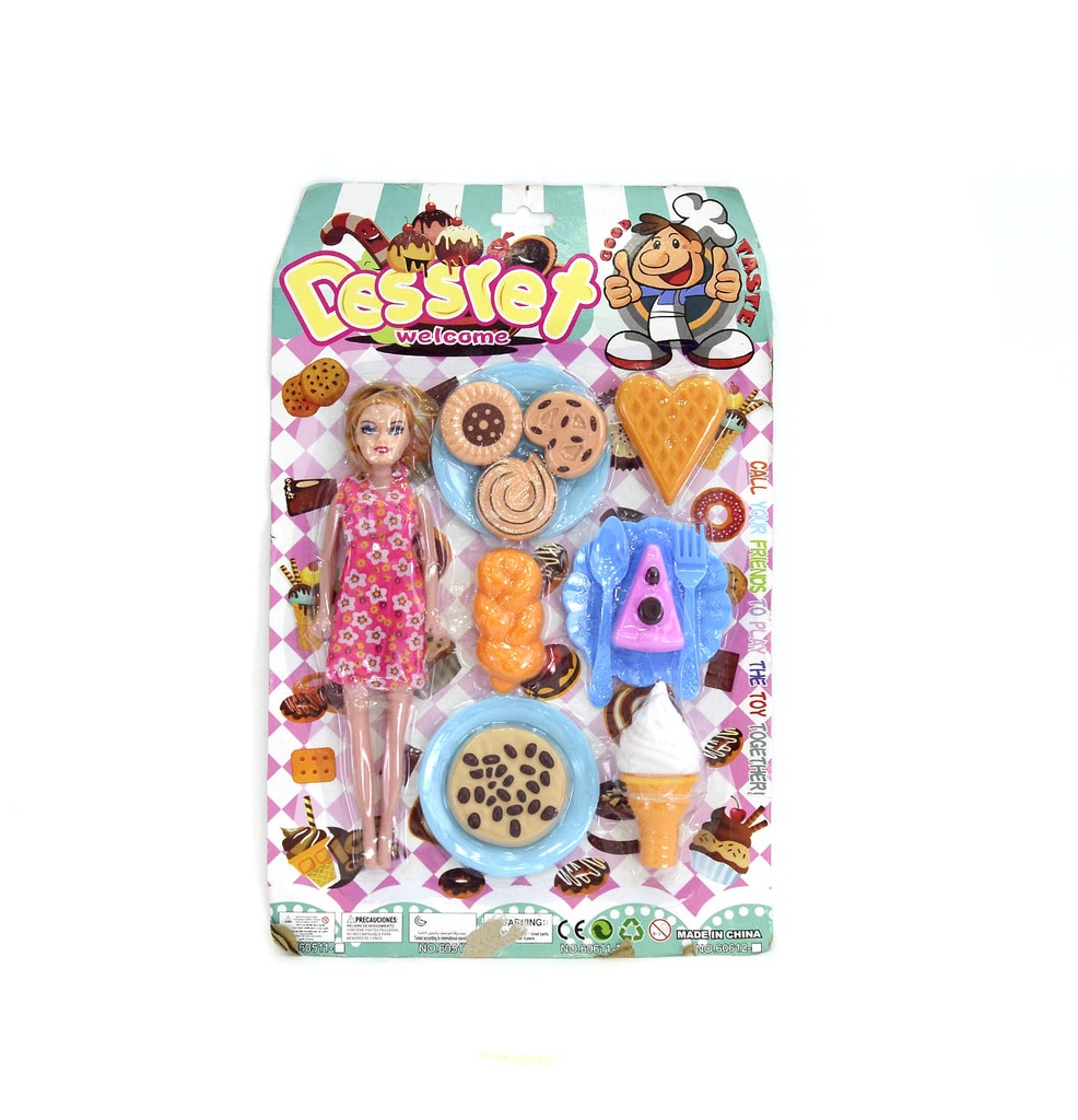 SET DE PLAYA CON ACCESORIOS GALLETAS Y HELADOS [60512-1]