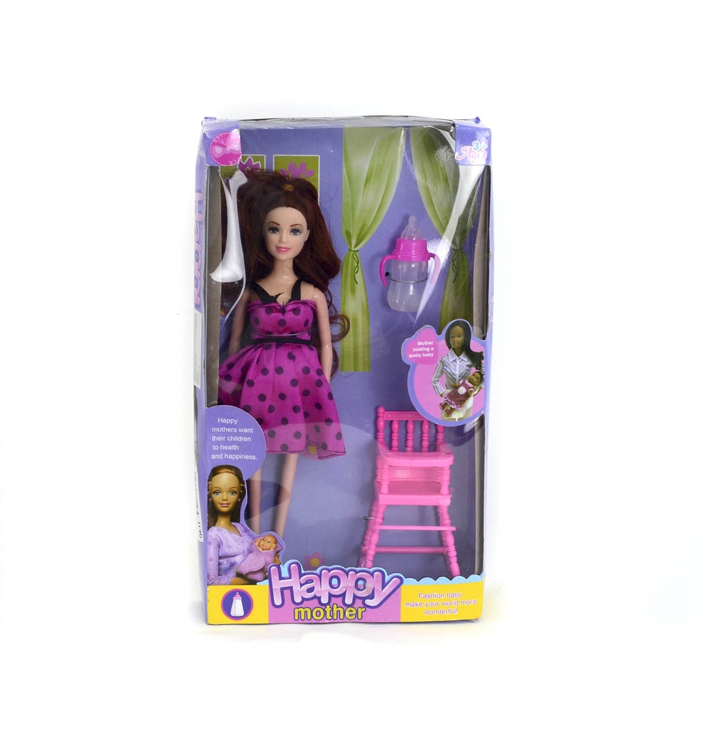 MUÑECA CON SILLA COMEDOR BEBE Y TETERO GRANDE DE 11.5 PULGADAS [196][C21]