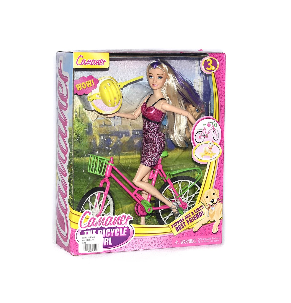 MUÑECA CON BICICLETA [KQ057A]