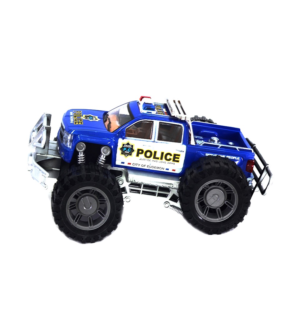 CARRO MONSTRUO DE POLICIA NEGRO DE FRICCIÓN [92388]