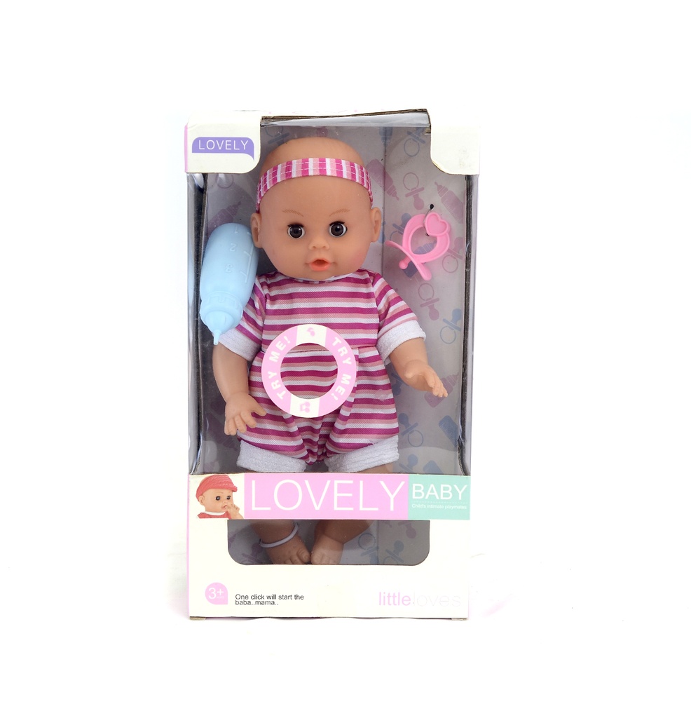 MUÑECO CALVO CON BIBERON 12 PULGADAS 6 SONIDO AGUA ORINA [MY8861-7]