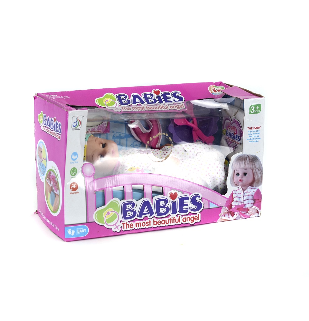 MUÑECA BEBE CON PLATO  DE 16 PULGADAS [XK006-2H]