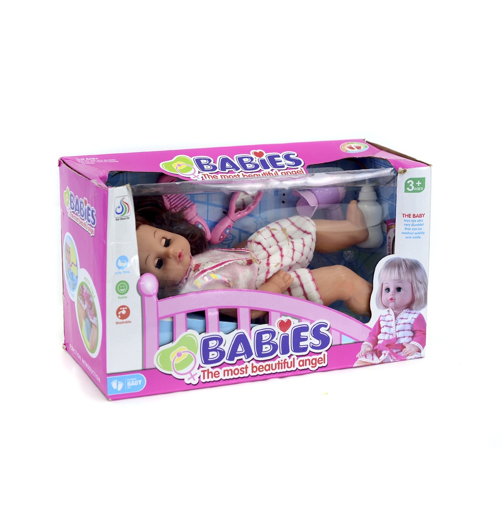 MUÑECA BEBE CON PEINE DE CABELLO DE 16 PULGADAS [XK006-2E]