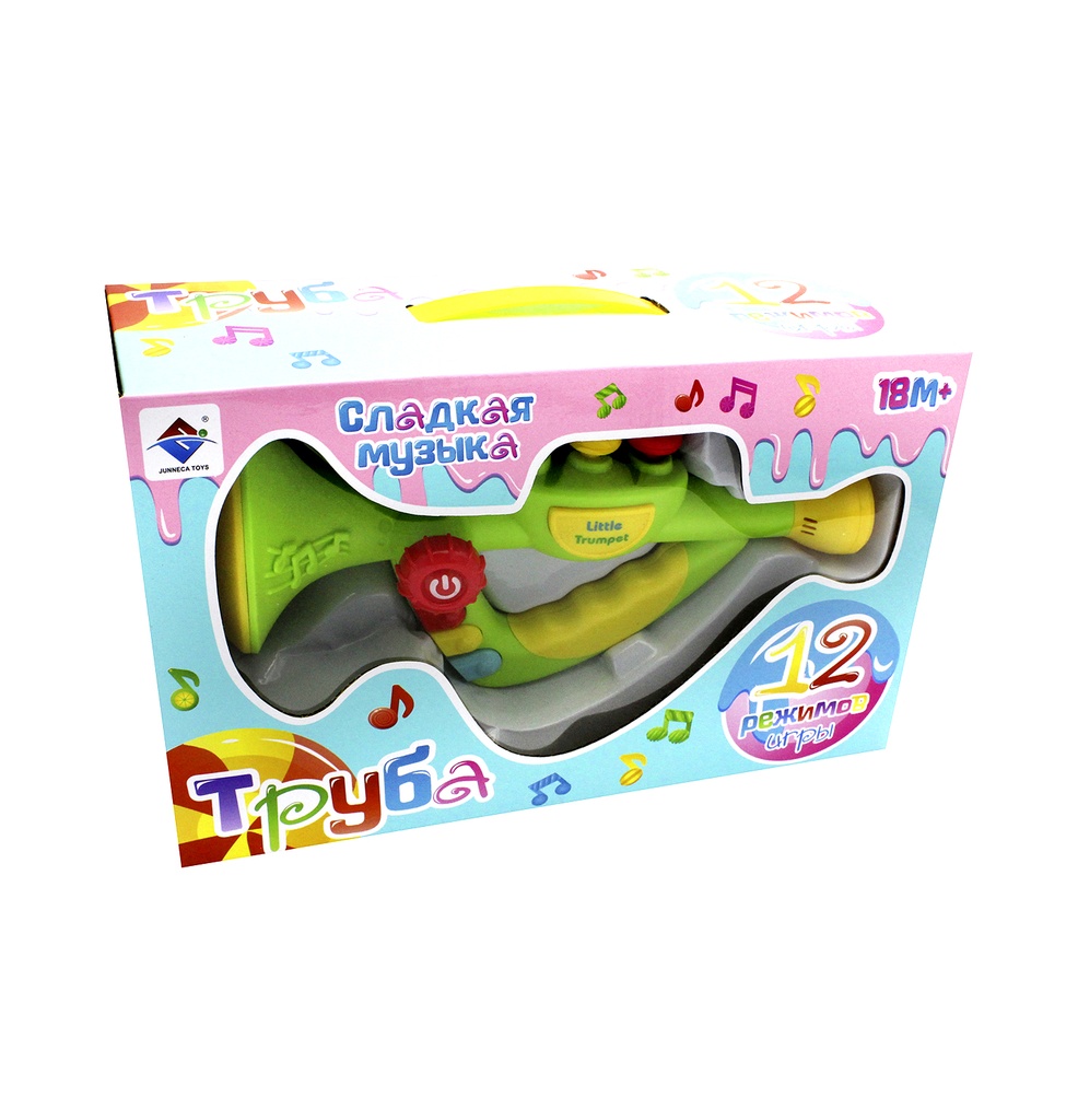 TROMPETA DE JUGUETE 12 SONIDOS  MEDIANA CAJA X48 UNDS [2866E]