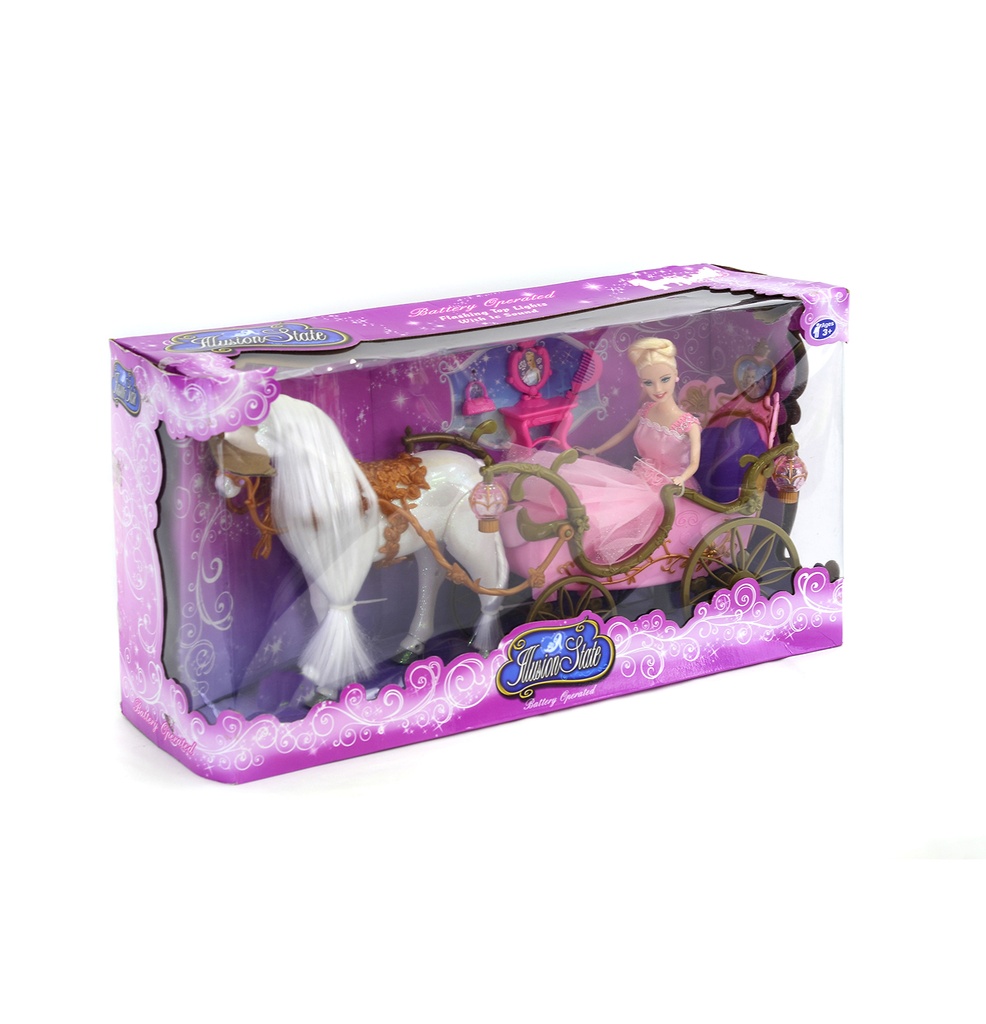 MUÑECA CON CARROSA Y PEINADOR [209A]