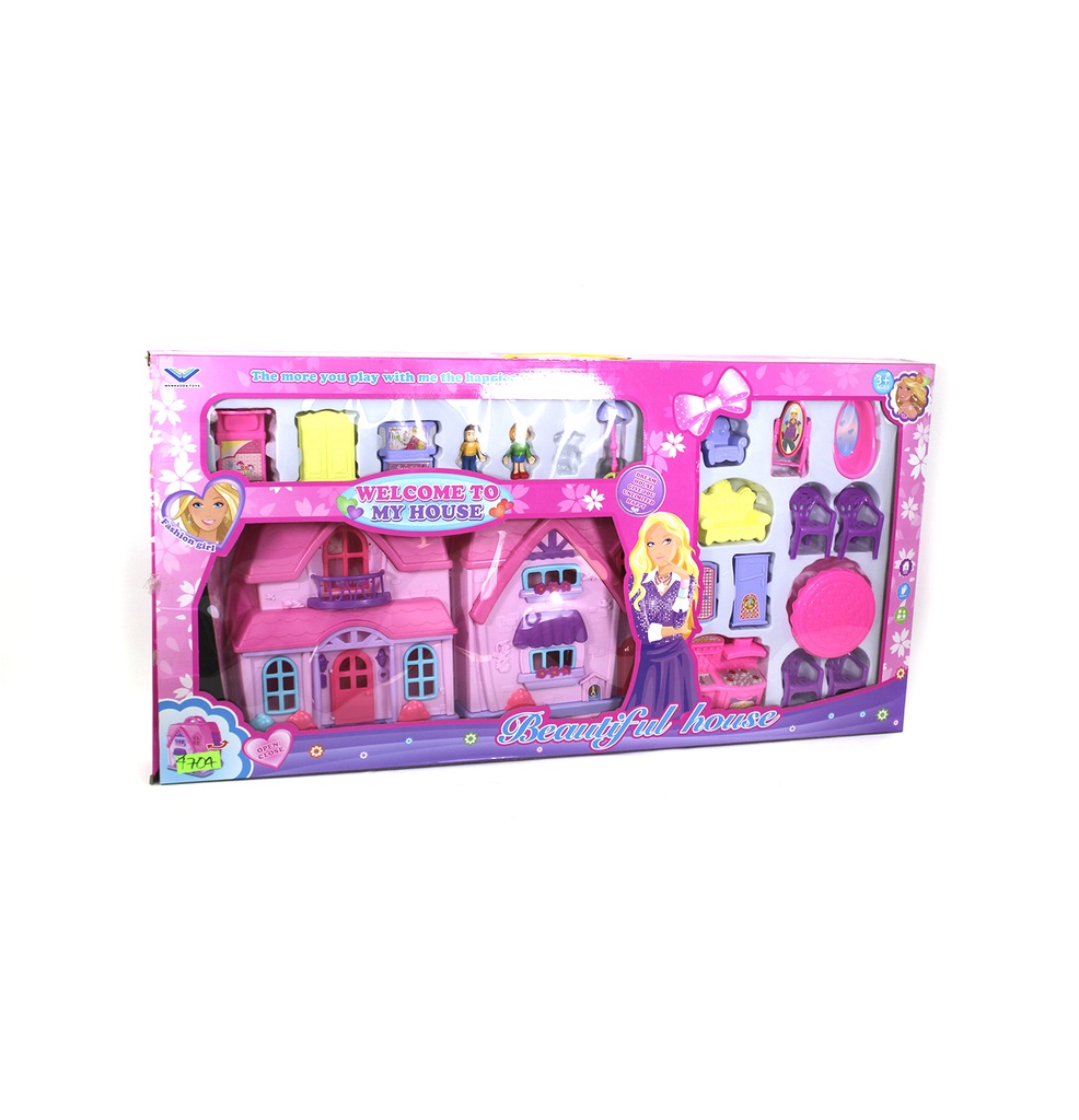 CASA  MALETA DE MUÑECAS GRANDE CON ACCESORIOS CAJA X 12 UNDS [1336][C8]