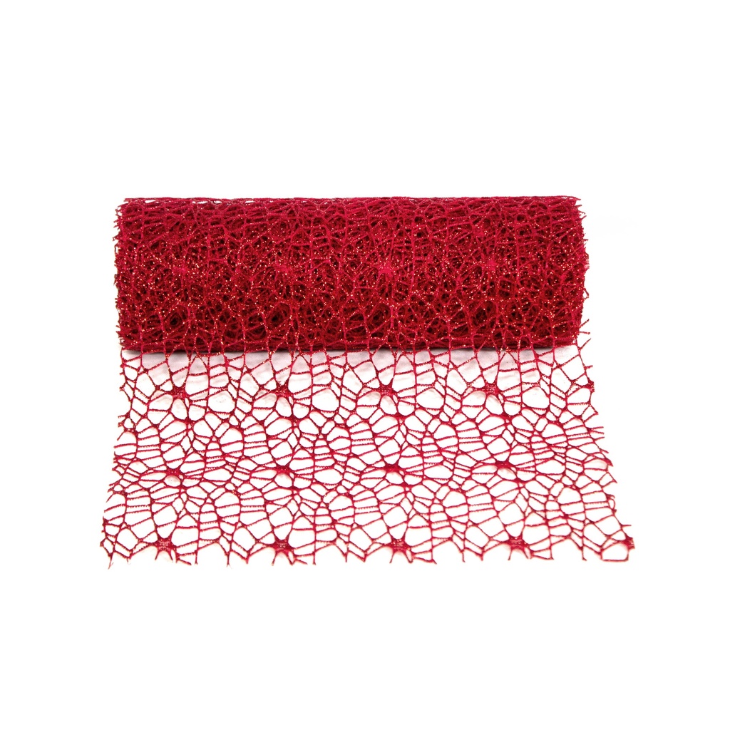 MALLA DE NAVIDAD CON POLVO ROJO CAJA X 120 UNDS [PAC2623]