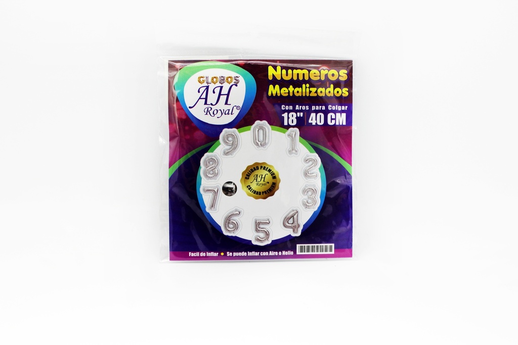 NUMEROS METALIZADOS DORADO Y PLATA No.8 DE 40CM []