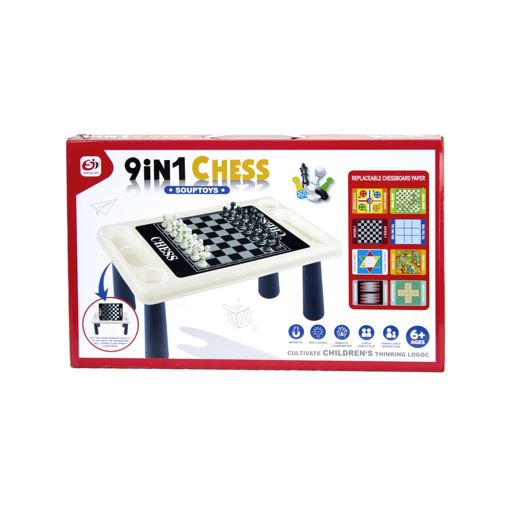 MESA MAGNÉTICA 9 EN 1 AJEDREZ. [FCJ0539135]