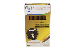 [PA1120] MARCADOR AH ROYAL METALICO DORADO DELGADO -CAJA X 144 DPS- (DISPLAY X12UNDS) [PAC90019-1120]