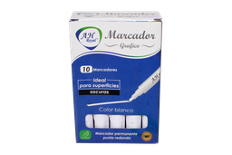 [PA1166] MARCADOR GRUESO AH ROYAL METALICO BLANCO  CAJA X 120 DPS (DISPLEY X 10UNDS)  [PAC90024-1166]