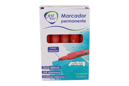 [PA2568] MARCADOR  AH ROYAL PERMANENTE BISELADO ROJO(DISPLAY X10UND) [PAC70576-2568]