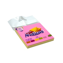 [PA3064] PAPEL AH ROYAL PARA NOTAS x5 COLORES NEÓN 100 HOJAS -CAJA X 600 UNDS-[PAC90509 -3064]