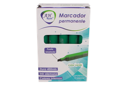 [PA779] MARCADOR AH ROYAL PERMANENTE BISELADO VERDE(DISPLAY X10UNDS) [PAC70577-779]