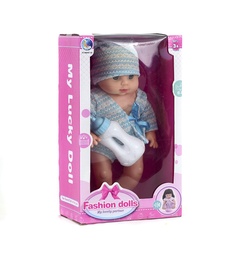 [JU8496] MUÑECO SOPLADO DE SONIDO DE 12 PULGADAS Y 6 BOTELLAS CON TETERO [YML-101F]