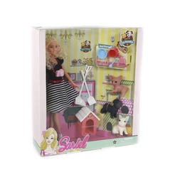 [JU4743] MUÑECA EN BLISTER CON ACCESORIOS DE MASCOTAS CAJA X36 UNDS [7727-A2]