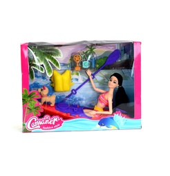 [JU7841] MUÑECA CON CANOA Y MASCOTA DE 11 PULGADAS 2ASST [KQ107]